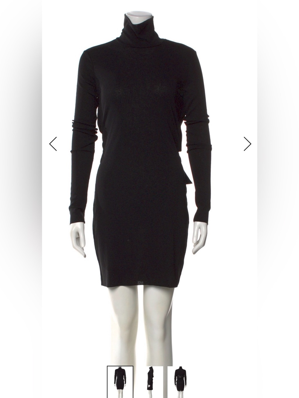 Nanushka Black Long-Sleeve Turtleneck Dress Size M